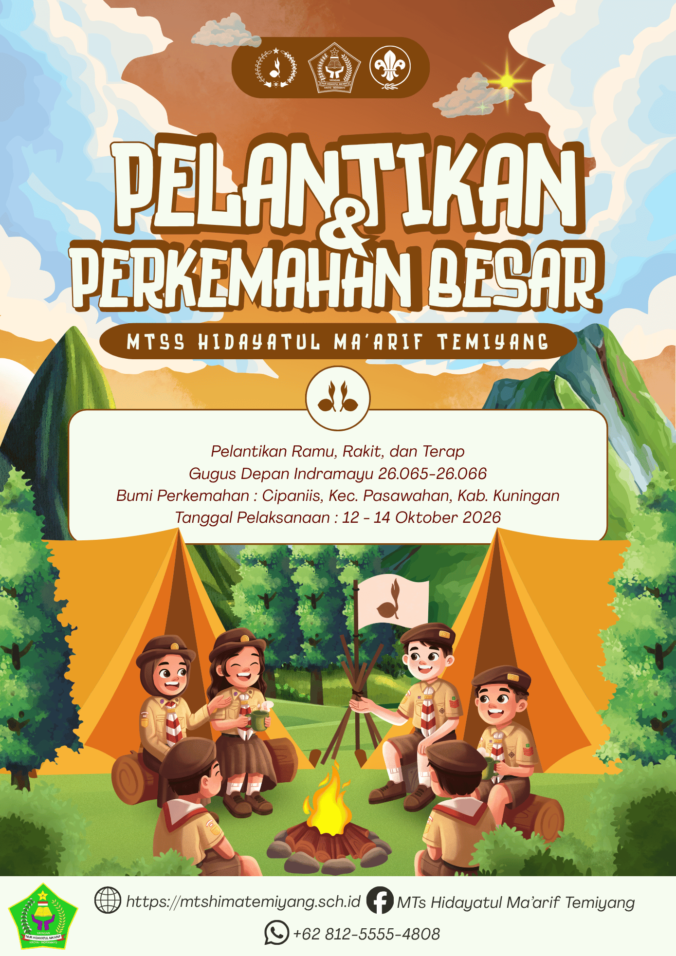 MTsS Hidayatul Ma’arif Temiyang Gelar Pelantikan dan Perkemahan Besar di Cipaniis, Kuningan
